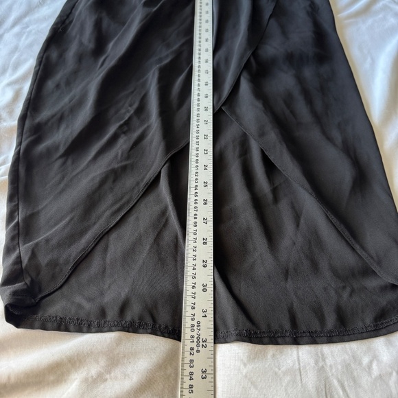 Loft 82 Women's Split‎ Wrap Front Midi Skirt Black Whimsigoth Witchy Festival - Picture 12 of 14